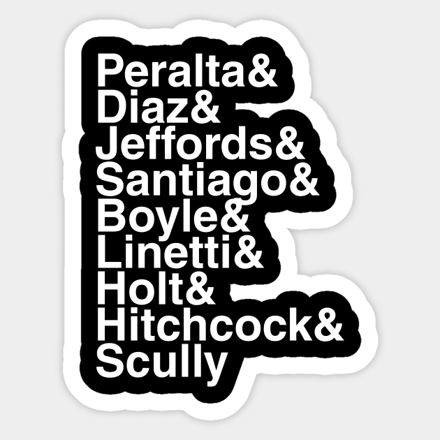 Brooklyn Nine-Nine Helvetica List Sticker by DennisMcCarson